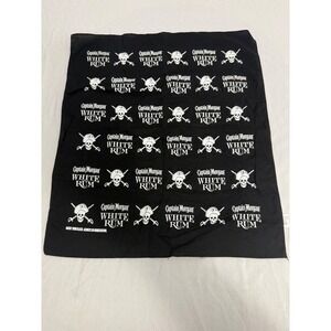 Captain Morgan White Rum Bandana Black Skull Crossbones Pirate Liquor Promo Logo